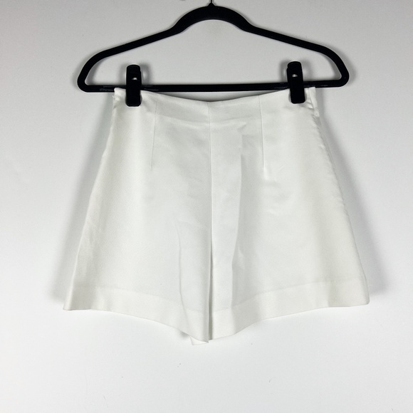 NEW Zara Crepe Draped Overlay Faux Wrap Mini Skort Skirt Shorts White XS - Picture 4 of 4